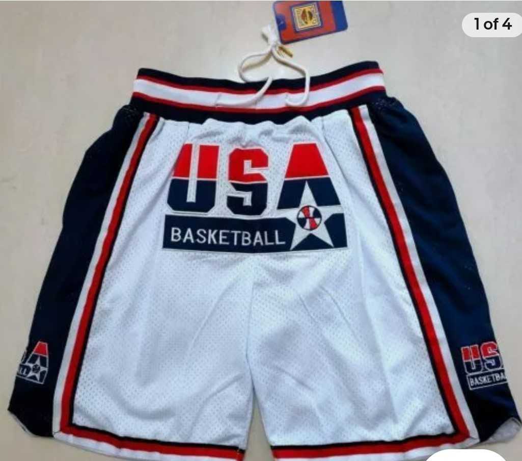 Men%27s Team USA White Pocket Shorts->team usa basketball->NBA Jersey